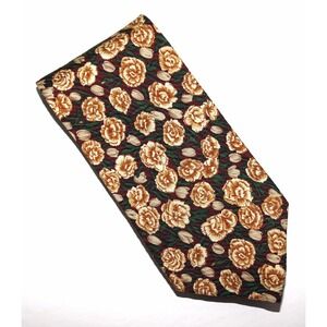 SOLD Firenze‎ Men's Made In Italy Floral 100% Silk Tie Necktie